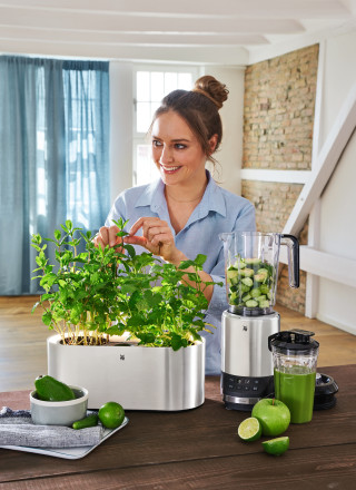 Self-watering, illuminated Ambient pot